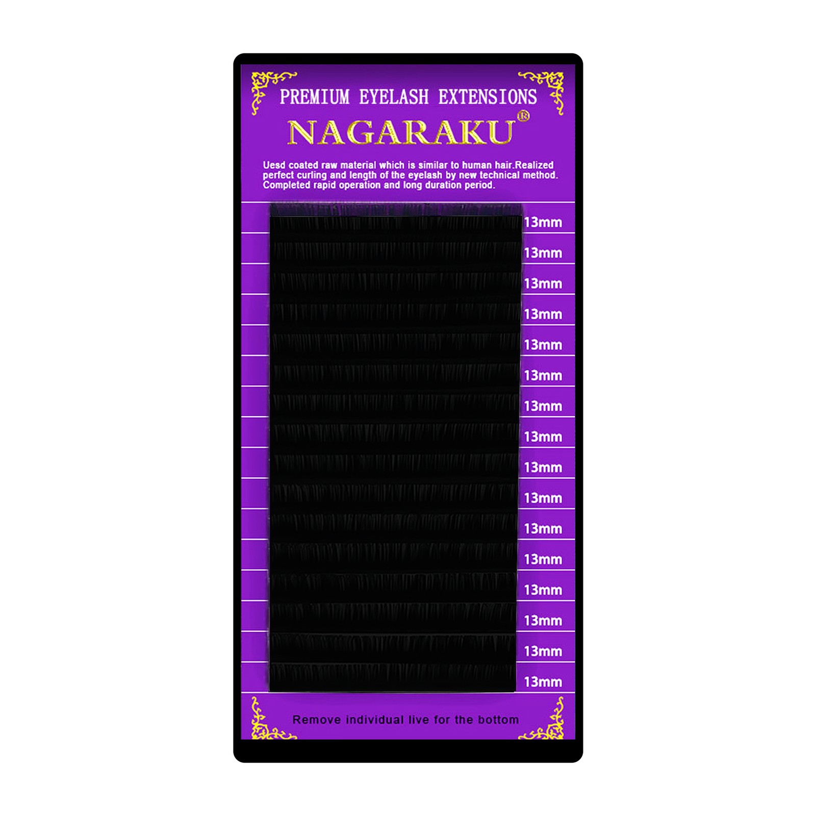 Pestañas Nagaraku -  12 mm, D, 0,12 mm